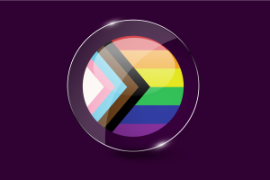 Pulsante Rotondo Glossy della Bandiera Inclusiva flag