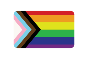 Illustrazione Vettoriale della Bandiera Inclusiva in Rettangolo Arrotondato flag