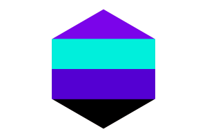 Alexigender Flag Hexagon Shape flag