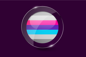 Demiandrogyne Flag Glossy Round Button flag