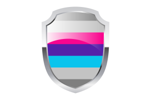 Demiandrogyne Shield Logo flag