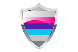 Demiandrogyne Flag with Medieval Heater Shield flag