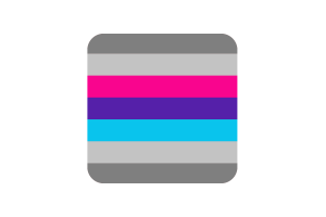 Demiandrogyne Flag Square Rounded Shape flag