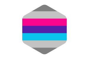 Demiandrogyne Flag Rounded Hexagon Shape flag