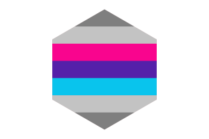 Demiandrogyne Flag Hexagon Shape flag