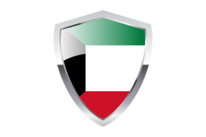 Kuwait Flag with Pointed Triangular Shield flag