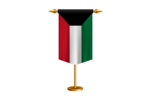 Kuwait Flag Illustration with Stand flag