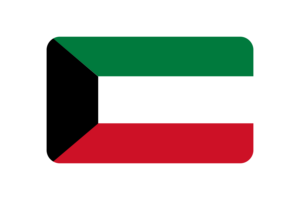 Kuwait Flag Triangle Rounded Shape flag