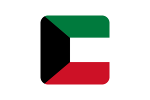Kuwait Flag Square Rounded Shape flag