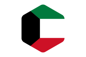 Kuwait Flag Rounded Hexagon Shape flag