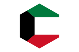 Kuwait Flag Hexagon Shape flag