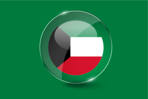 Kuwait Flag Glossy Round Button flag