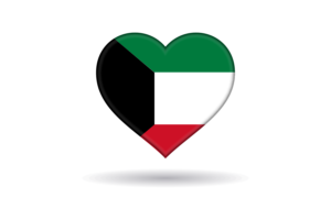 Love of Kuwait Heart Shape flag