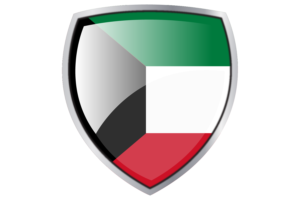Kuwait Flag Couche Heraldic Shield flag