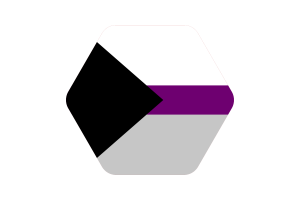 Demisexual Flag Illustration Hexagon Rounded Shape flag