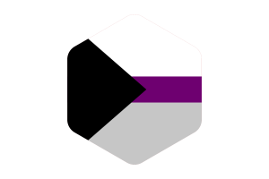 Demisexual Flag Rounded Hexagon Shape flag