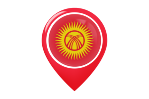 Kyrgyzstan Flag Map Pin Icon flag