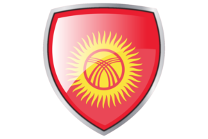 Kyrgyzstan Flag Couche Heraldic Shield flag