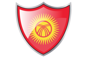 Shield with Flag of Kyrgyzstan flag