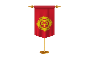Kyrgyzstan Flag Illustration with Stand flag