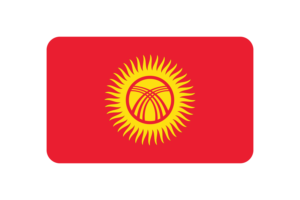 Kyrgyzstan Flag Triangle Rounded Shape flag