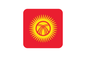 Kyrgyzstan Flag Square Rounded Shape flag