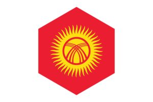 Kyrgyzstan Flag Hexagon Shape flag