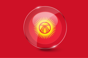 Kyrgyzstan Flag Glossy Round Button flag