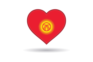 Love of Kyrgyzstan Heart Shape flag