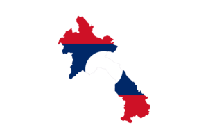 Laos Map with Flag flag