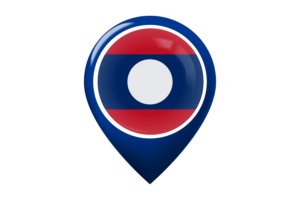 Laos Flag Map Pin Icon flag