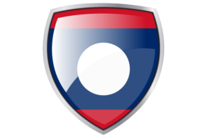 Laos Flag Couche Heraldic Shield flag