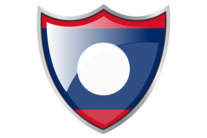 Shield with Flag of Laos flag
