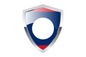 Laos Flag with Pointed Triangular Shield flag