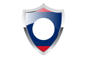Laos Flag with Medieval Heater Shield flag
