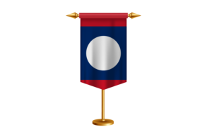 Laos Flag Illustration with Stand flag