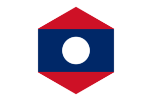 Laos Flag Hexagon Shape flag