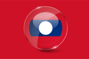 Laos Flag Glossy Round Button flag
