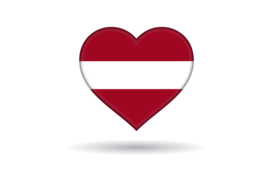 Serce miłości Łotwy flag
