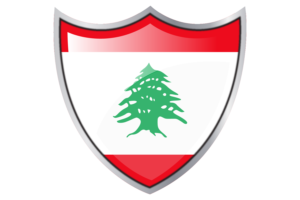 Shield with Flag of Lebanon flag