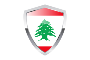 Lebanon Flag with Pointed Triangular Shield flag