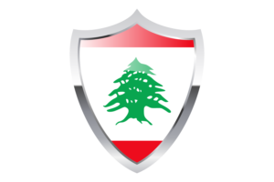 Lebanon Flag with Medieval Heater Shield flag