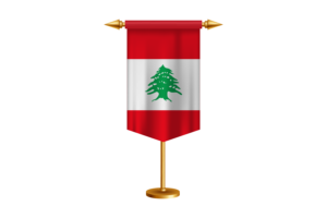 Lebanon Flag Illustration with Stand flag
