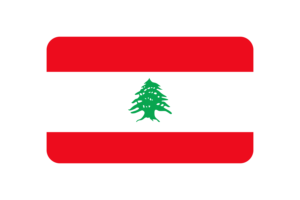 Lebanon Flag Triangle Rounded Shape flag