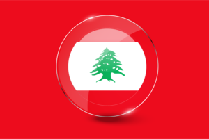 Lebanon Flag Glossy Round Button flag