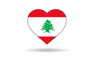 Love of Lebanon Heart Shape flag