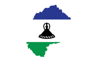 Lesotho Map with Flag flag