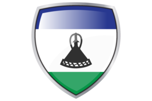 Lesotho Flag Couche Heraldic Shield flag