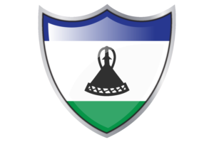 Shield with Flag of Lesotho flag