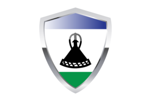 Lesotho Flag with Pointed Triangular Shield flag